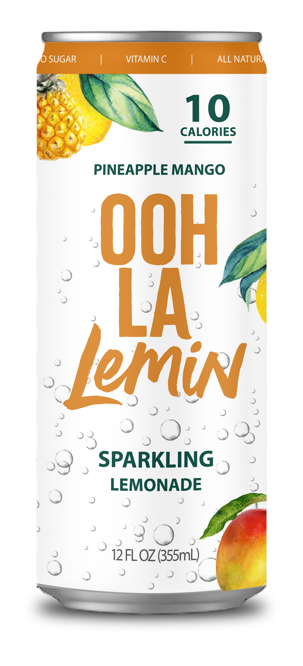 12-Pack Sparkling OOH LA Lemin Pineapple Mango Lemonade